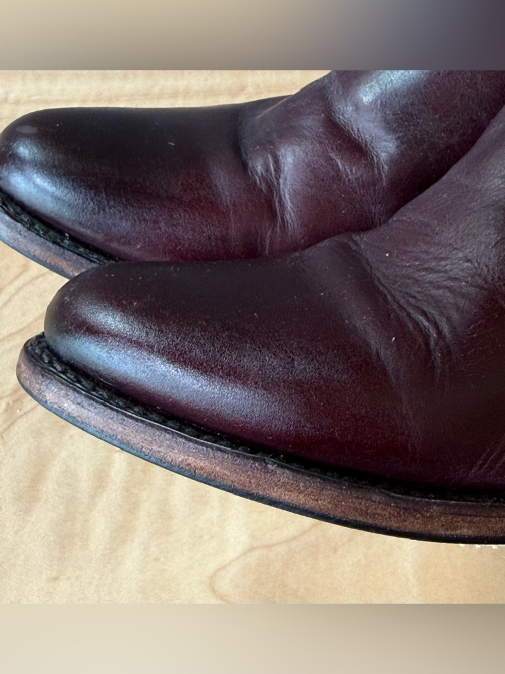 LibertyBlack twin zip booties, 8.5, deep maroon shade, EUC, Mexico, sturdy - Picture 15 of 16